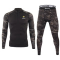 Exclusive ESDY Outdoor Sports Long-sleeve Suit — CP Black — Size S — Front View