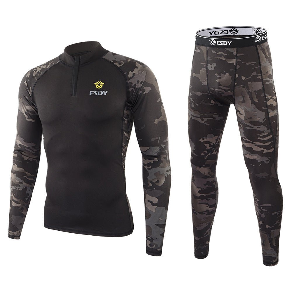 Exclusive ESDY Outdoor Sports Long-sleeve Suit — CP Black — Size S — Detail View