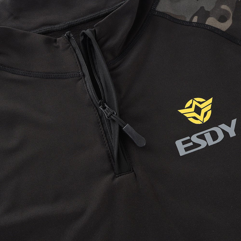 Exclusive ESDY Outdoor Sports Long-sleeve Suit — CP Black — Size S — Top View