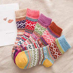 Exclusive Ethnic style cashmere socks women — 5colors set — Top View