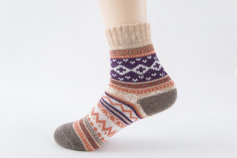 Exclusive Ethnic style cashmere socks women — 5colors set — Lifestyle View
