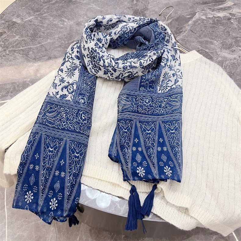 Exclusive Ethnic Style Paisley Cashew Print Scarf — Paisley Cashew Nuts — Detail View