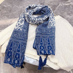 Exclusive Ethnic Style Paisley Cashew Print Scarf — Paisley Cashew Nuts — Detail View