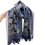 Exclusive Ethnic Style Paisley Cashew Print Scarf — Paisley Cashew Nuts — Back View