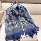 Exclusive Ethnic Style Paisley Cashew Print Scarf — Paisley Cashew Nuts — Side View