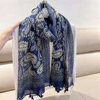 Exclusive Ethnic Style Paisley Cashew Print Scarf — Paisley Cashew Nuts — Front View