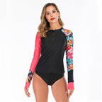 Exclusive Women's Long Sleeve Surf Suit — Red — Size 2XL — Back View