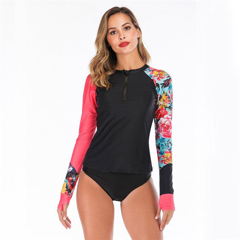 Exclusive Women's Long Sleeve Surf Suit — Red — Size 2XL — Back View