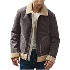 Exclusive Men's Frosted Velvet Composite Coat — Black — Size 2XL — Detail View