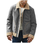 Exclusive Men's Frosted Velvet Composite Coat — Black — Size 2XL — Back View
