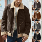Exclusive Men's Frosted Velvet Composite Coat — Black — Size 2XL — Front View