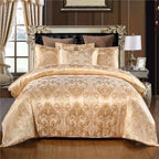 Exclusive European Satin Jacquard Bedding Set — Golden Camel — Size 150x200cm two piece suit — Front View