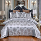 Exclusive European Satin Jacquard Bedding Set — Golden Camel — Size 150x200cm two piece suit — Back View