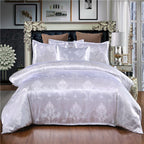 Exclusive European Satin Jacquard Bedding Set — Golden Camel — Size 150x200cm two piece suit — Top View