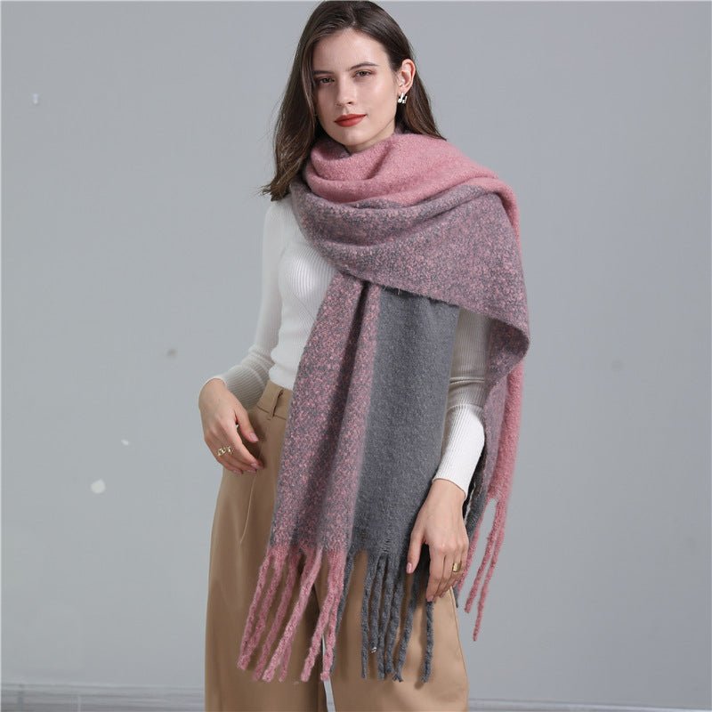 Exclusive Extended Plaid Scarf — Black And Red — Size 220x 50cm — Back View