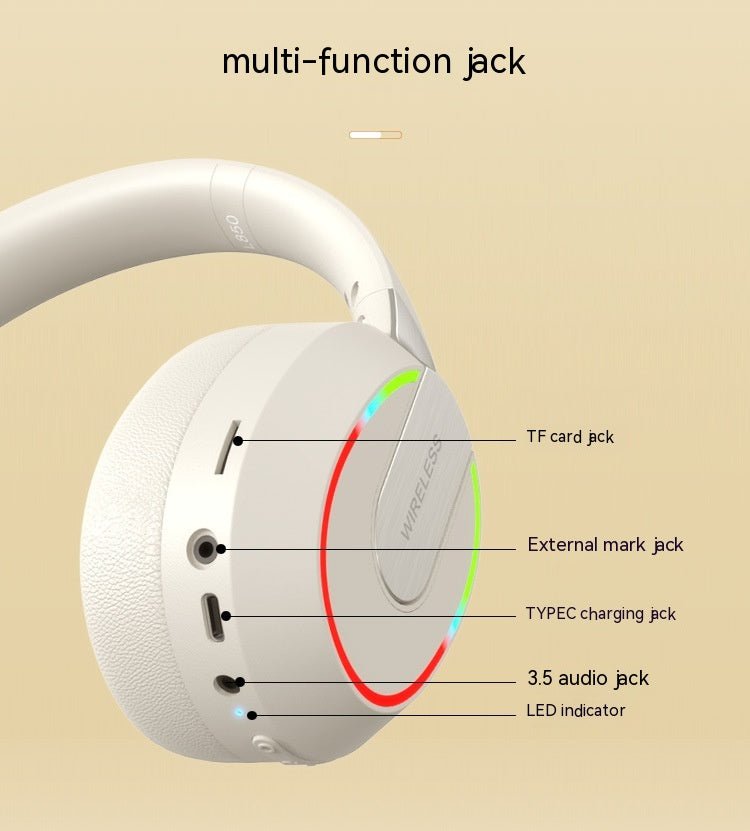 Exclusive Extra Bass Bluetooth Headset | Wireless Deep Bass Headphones — Beige — Alternate View 19
