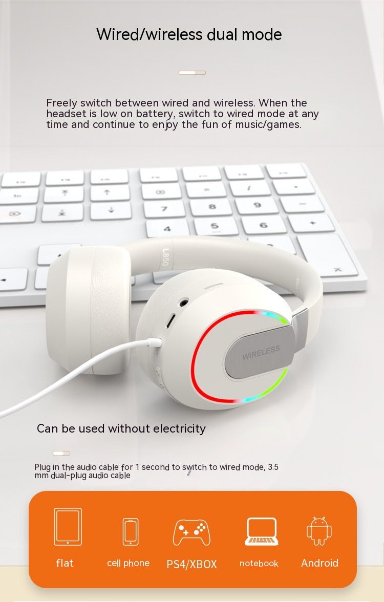 Exclusive Extra Bass Bluetooth Headset | Wireless Deep Bass Headphones — Beige — Alternate View 18