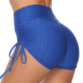 Exclusive Textured Butt Lift Drawstring Shorts for Women ? Slim Fit Yoga Gym Jogging ? Pink ? Size S ? Front View