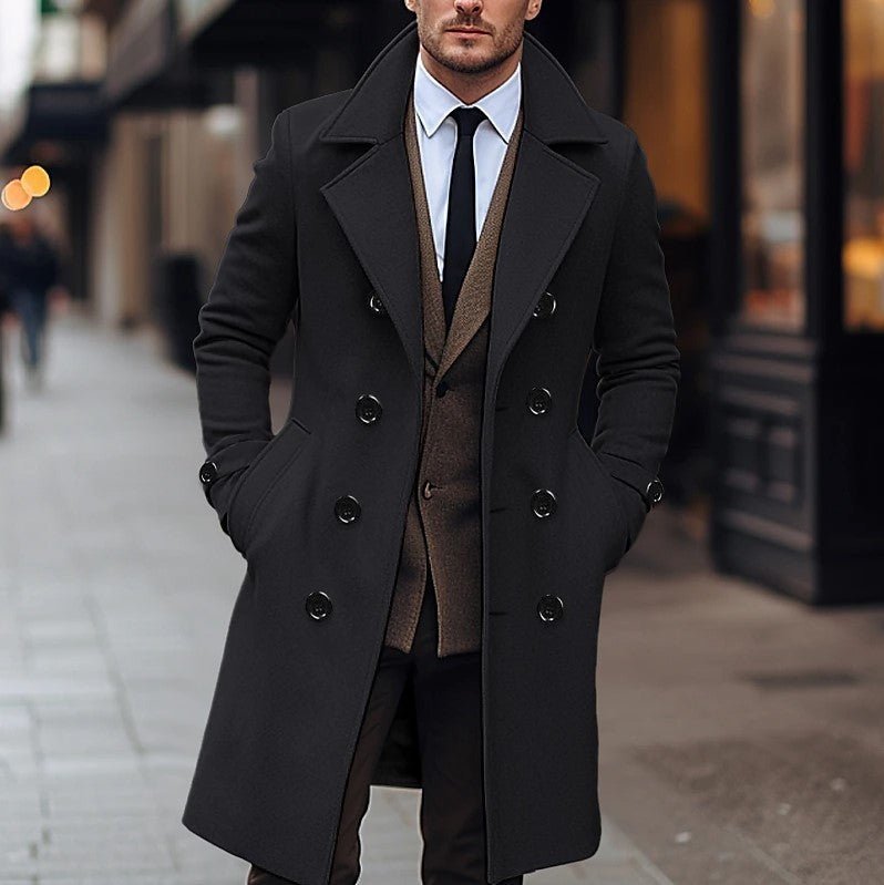 Exclusive Fall Winter Men Woolen Coat — Dark Gray — Size S — Alternate View 7