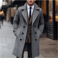 Exclusive Fall Winter Men Woolen Coat — Dark Gray — Size S — Front View