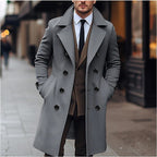 Exclusive Fall Winter Men Woolen Coat — Dark Gray — Size S — Front View