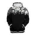 Exclusive Fashion Casual Digital Printing Hooded Sweater — Black — Size 2XL — Front View