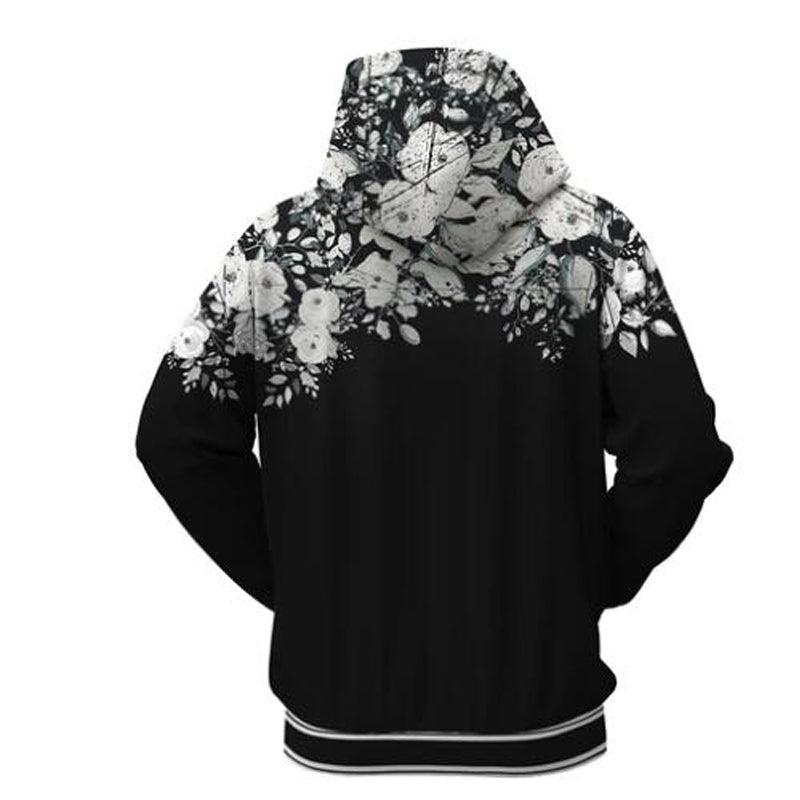 Exclusive Fashion Casual Digital Printing Hooded Sweater — Black — Size 2XL — Side View