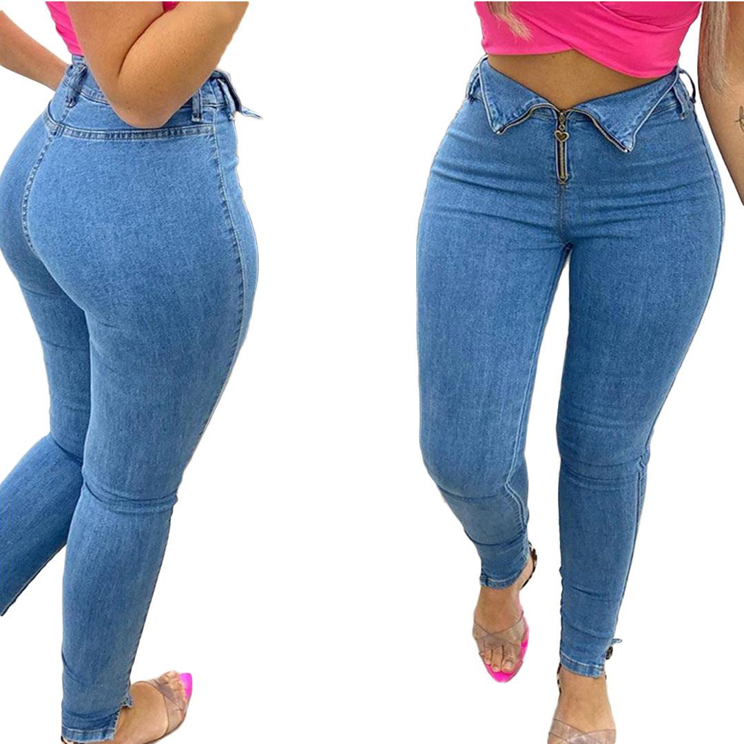 Exclusive Fashion casual jeans — Blue — Size L — Top View
