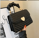 Exclusive Fashion Chain Shoulder Bags with Love Metal Design — Black — Alternate View 16
