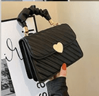 Exclusive Fashion Chain Shoulder Bags with Love Metal Design — Black — Alternate View 16