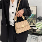 Exclusive Fashion Chain Shoulder Bags with Love Metal Design — Black — Top View