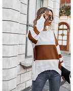 Exclusive Fashion contrast stitching sweater — Army Green — Size L — Lifestyle View