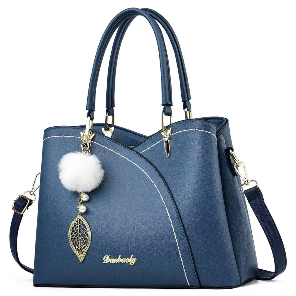 Exclusive High-End Elegant Shoulder Bag | Trendy All-Matching Purse — Black — Side View