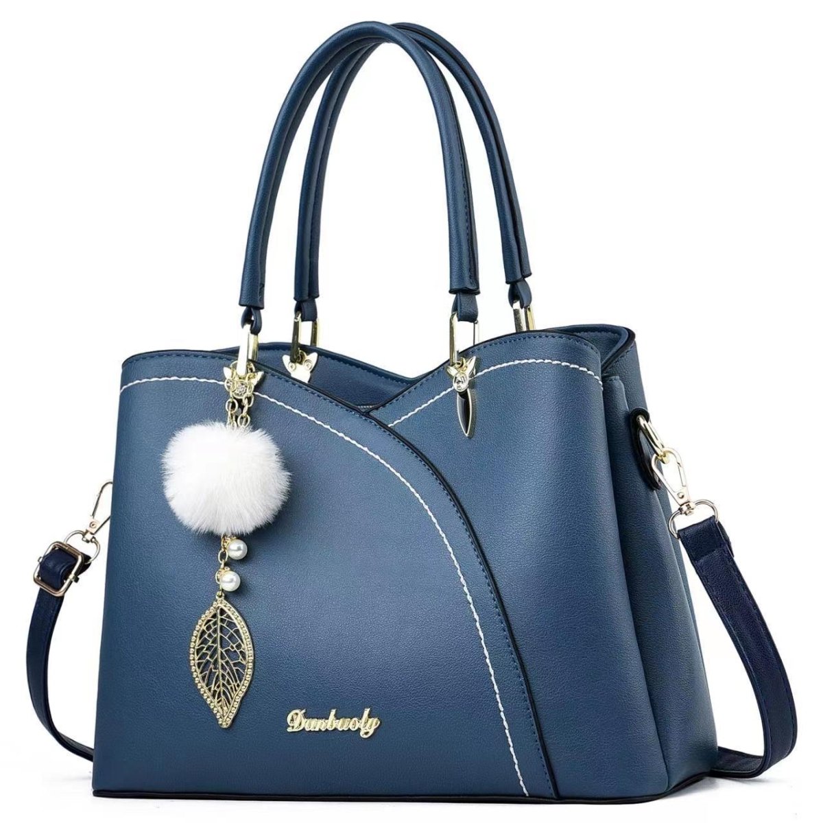 Exclusive High-End Elegant Shoulder Bag | Trendy All-Matching Purse — Black — Side View