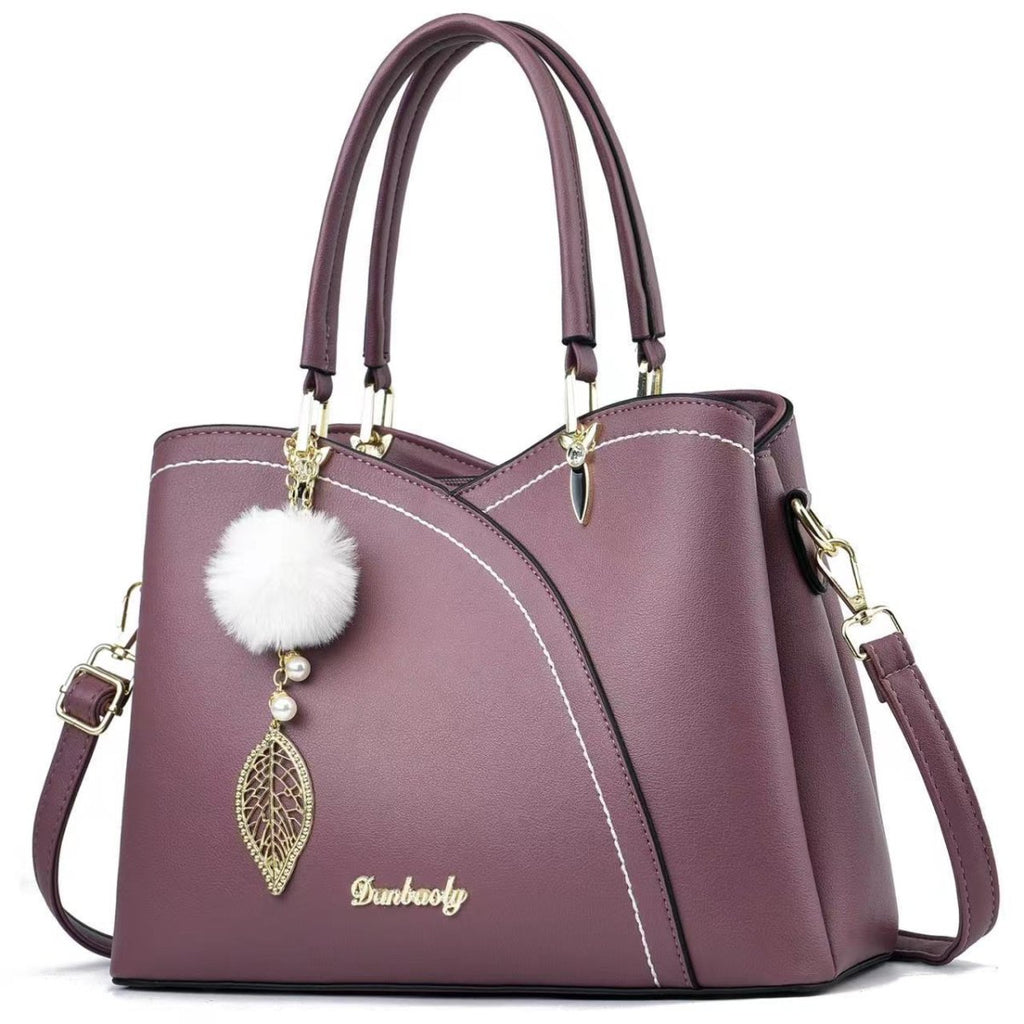 Exclusive High-End Elegant Shoulder Bag | Trendy All-Matching Purse — Black — Back View
