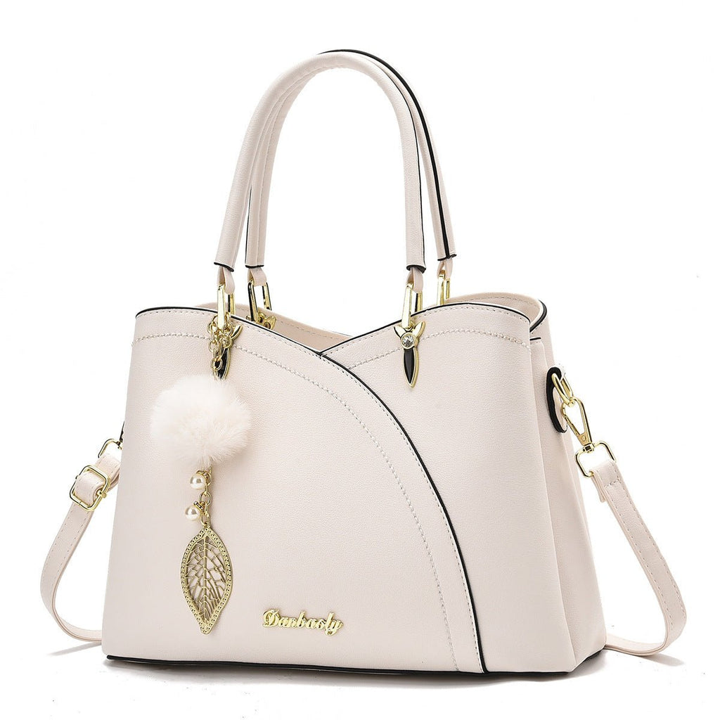 Exclusive High-End Elegant Shoulder Bag | Trendy All-Matching Purse — Black — Front View