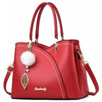 Exclusive High-End Elegant Shoulder Bag | Trendy All-Matching Purse — Black — Detail View