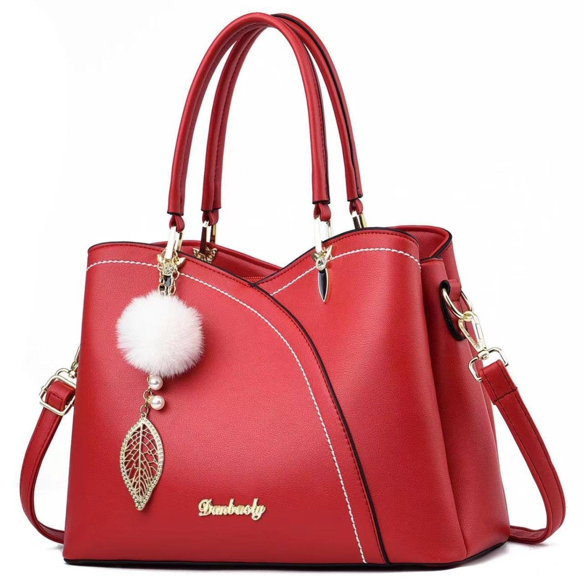 Exclusive High-End Elegant Shoulder Bag | Trendy All-Matching Purse — Black — Detail View
