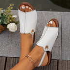 Exclusive Fashion Solid Peep-toe Sandals — Black — Size Size36 — Detail View