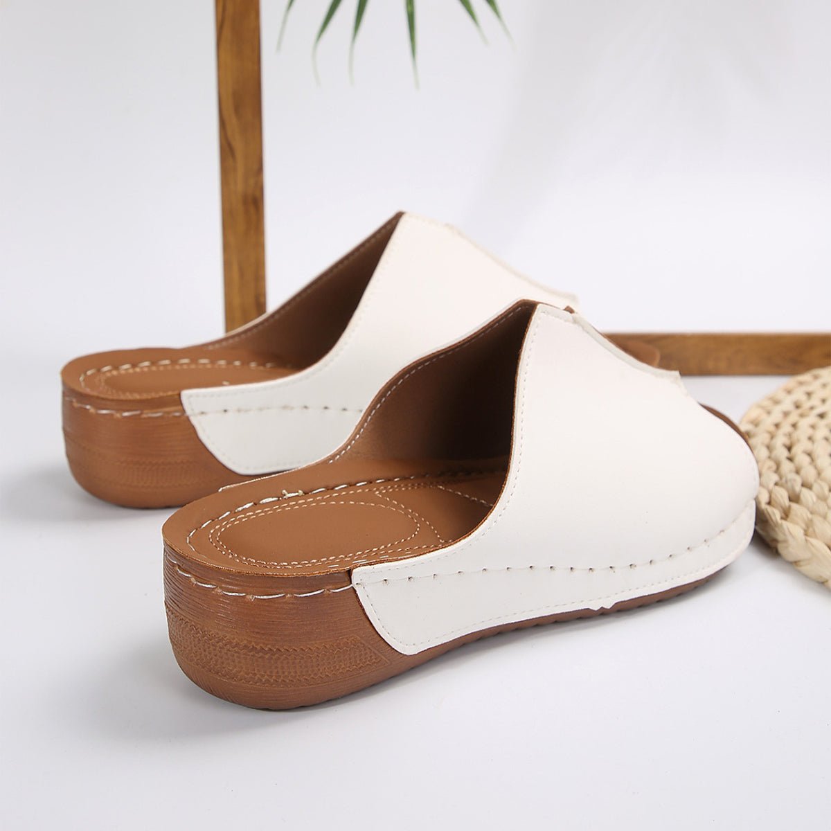 Exclusive Fashion Solid Wedge Sandals — White — Size Size36 — Alternate View 12