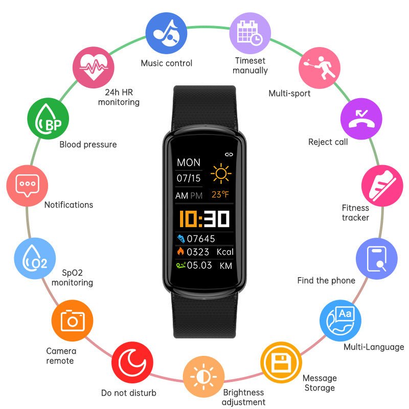 Exclusive Fashion Sports Electronic Watches — Black — Size USB — Top View