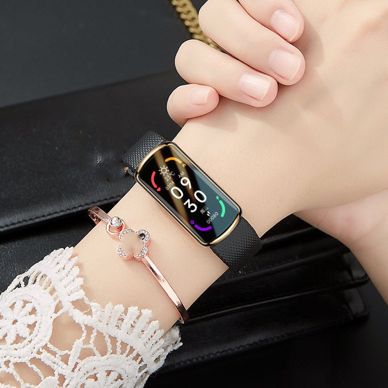 Exclusive Fashion Sports Electronic Watches — Black — Size USB — Front View