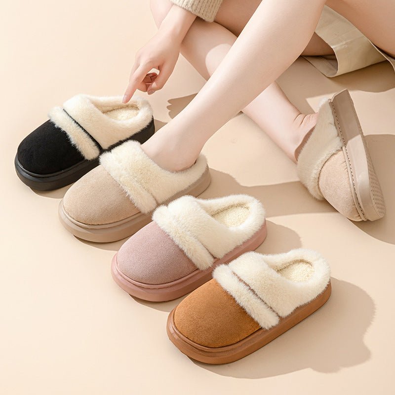 Exclusive Fashion Warm Cotton Slippers For Women — Beige — Size 36to37 — Lifestyle View