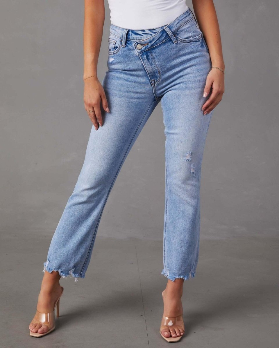 Exclusive Fashion Wash Jeans For Women — Light Blue — Size 2XL — Alternate View 7