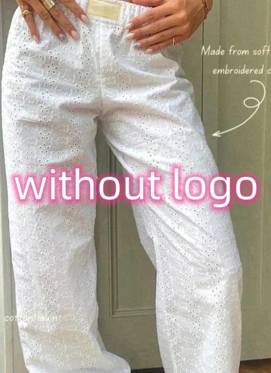 Exclusive Fashion Y2K Striped Straight Trousers Summer Elastic High Waist Wide Leg Pants For Women — Blue — Size L — Alternate View 19