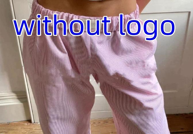 Exclusive Fashion Y2K Striped Straight Trousers Summer Elastic High Waist Wide Leg Pants For Women — Blue — Size L — Alternate View 16