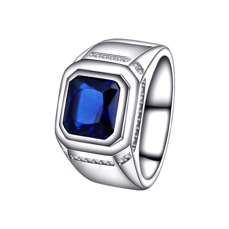 Exclusive Fashionable All-match High-grade Blue Gemstone Women's Ring — R2035 — Size No 7 — Alternate View 12