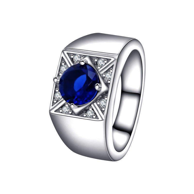 Exclusive Fashionable All-match High-grade Blue Gemstone Women's Ring — R2035 — Size No 7 — Alternate View 13