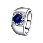 Exclusive Fashionable All-match High-grade Blue Gemstone Women's Ring — R2035 — Size No 7 — Alternate View 13
