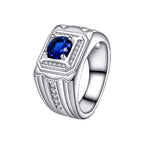 Exclusive Fashionable All-match High-grade Blue Gemstone Women's Ring — R2035 — Size No 7 — Alternate View 8